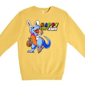 Happy EastRawar T-Rex Dino Easter Eggs Premium Crewneck Sweatshirt