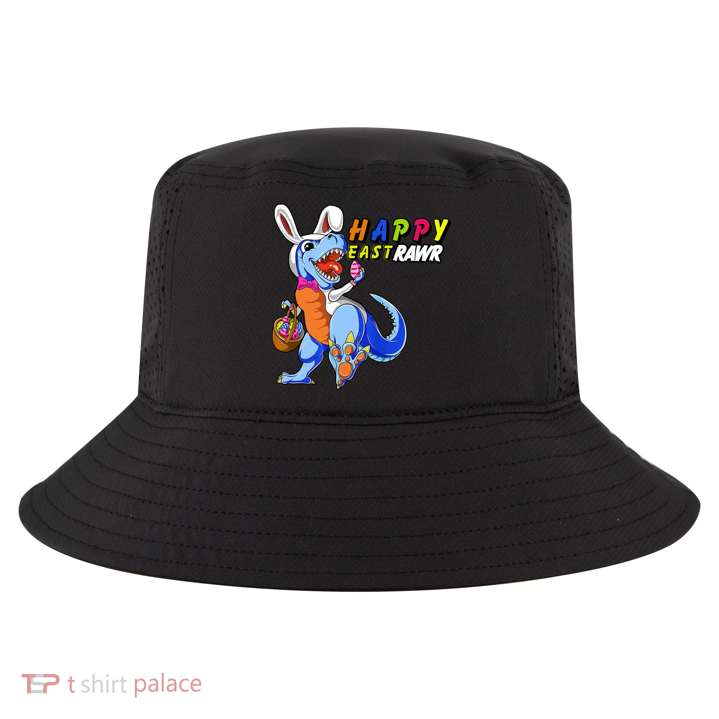 Happy EastRawar T-Rex Dino Easter Eggs Cool Comfort Performance Bucket Hat