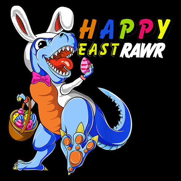 Happy EastRawar T-Rex Dino Easter Eggs Impact Tech Backpack
