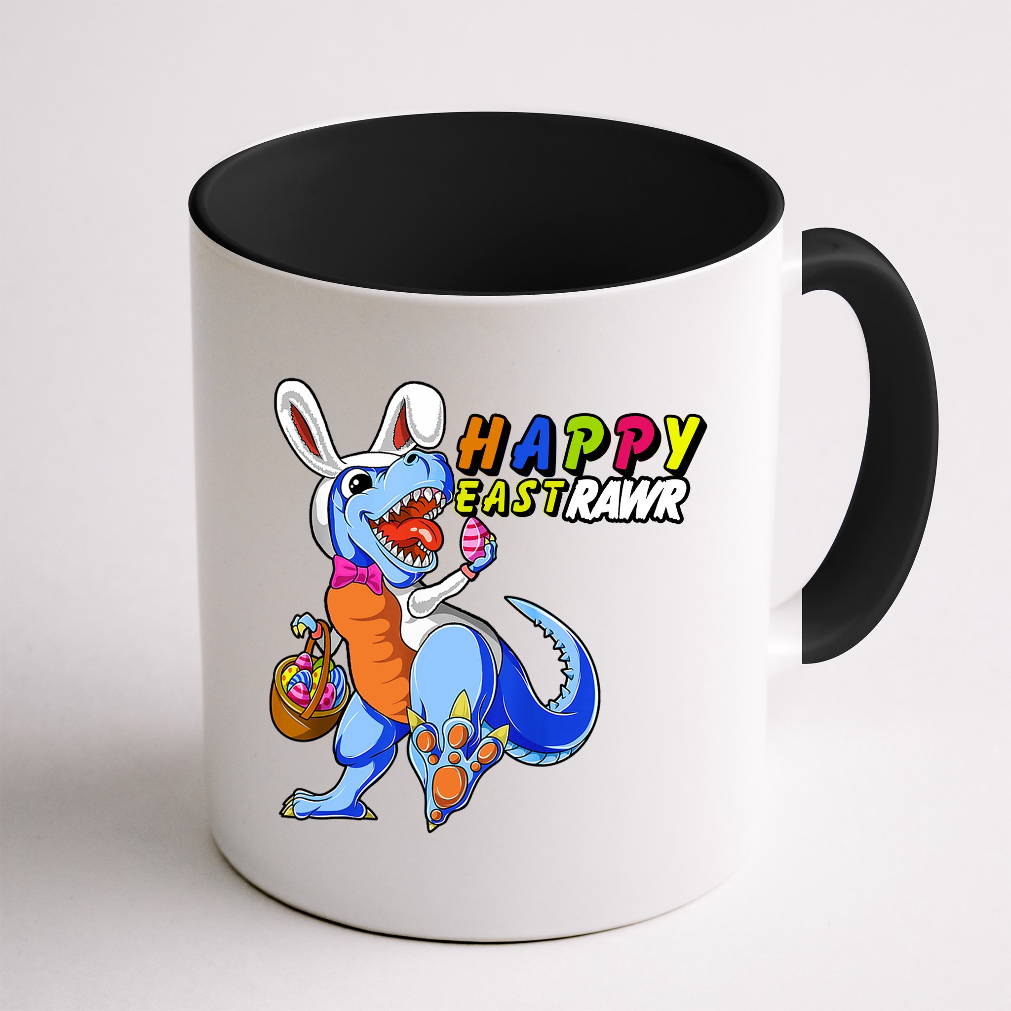 Happy EastRawar T-Rex Dino Easter Eggs Mug