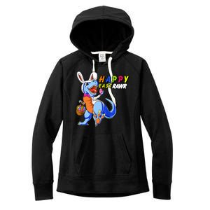 Happy EastRawar T-Rex Dino Easter Eggs Women's Fleece Hoodie