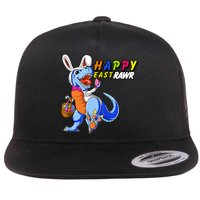 Happy EastRawar T-Rex Dino Easter Eggs Flat Bill Trucker Hat