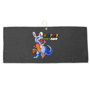 Happy EastRawar T-Rex Dino Easter Eggs Large Microfiber Waffle Golf Towel