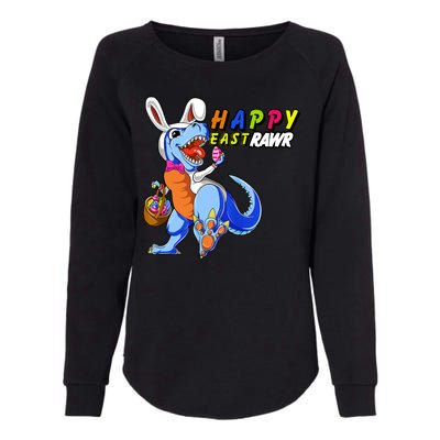 Happy EastRawar T-Rex Dino Easter Eggs Womens California Wash Sweatshirt