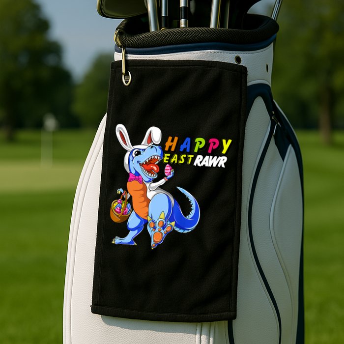 Happy EastRawar T-Rex Dino Easter Eggs Golf Towel