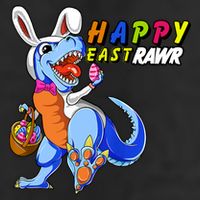 Happy EastRawar T-Rex Dino Easter Eggs Golf Towel