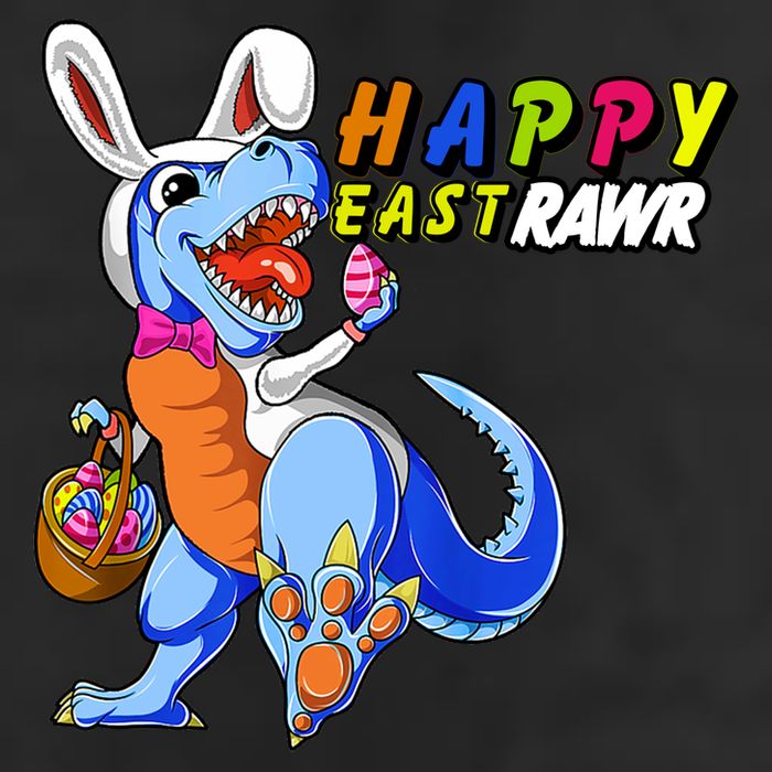 Happy EastRawar T-Rex Dino Easter Eggs Golf Towel