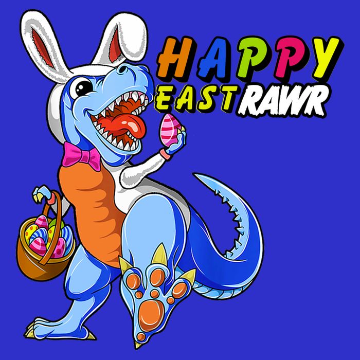 Happy EastRawar T-Rex Dino Easter Eggs Apron
