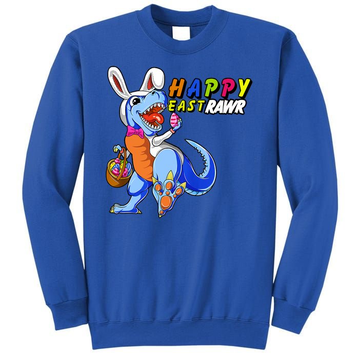 Happy EastRawar T-Rex Dino Easter Eggs Sweatshirt