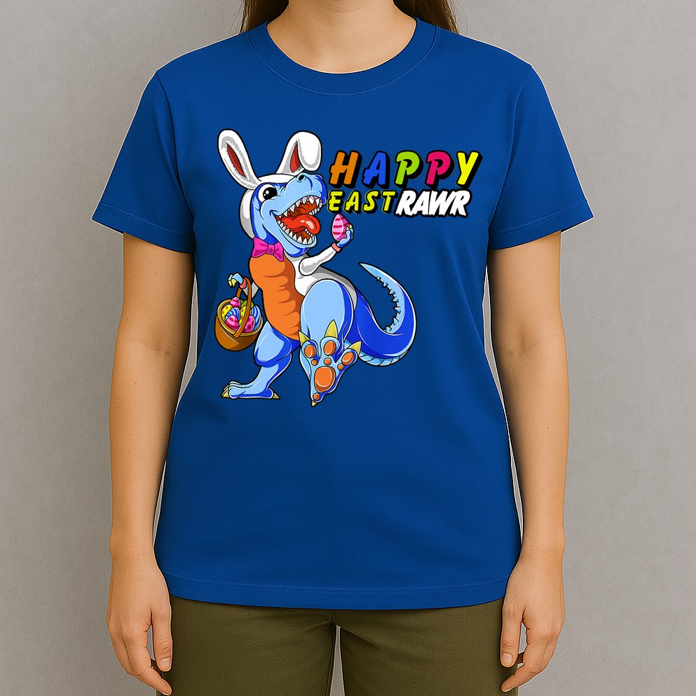 Happy EastRawar T-Rex Dino Easter Eggs T-Shirt