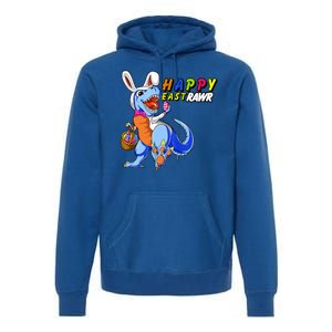 Happy EastRawar T-Rex Dino Easter Eggs Premium Hoodie