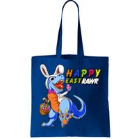 Happy EastRawar T-Rex Dino Easter Eggs Tote Bag