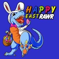 Happy EastRawar T-Rex Dino Easter Eggs Magnet