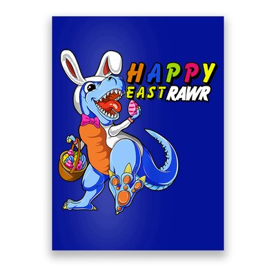Happy EastRawar T-Rex Dino Easter Eggs Poster