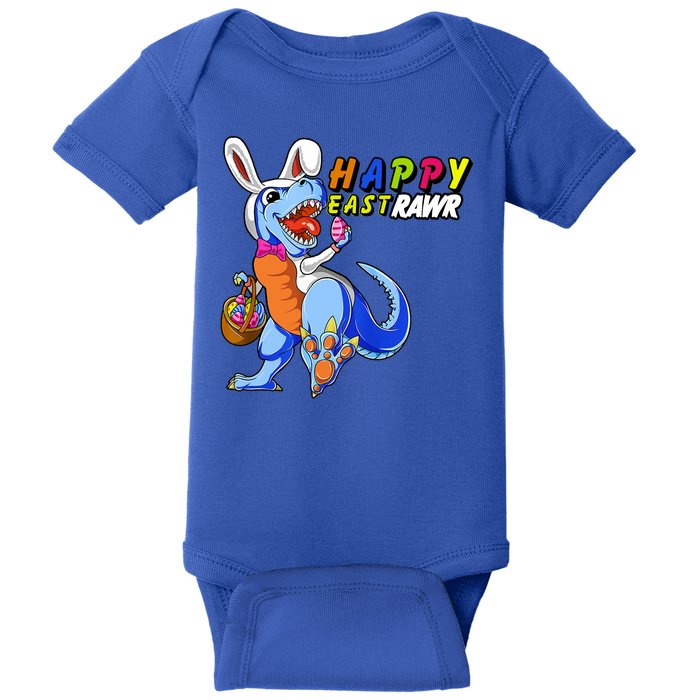 Happy EastRawar T-Rex Dino Easter Eggs Baby Bodysuit