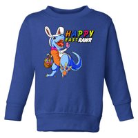 Happy EastRawar T-Rex Dino Easter Eggs Toddler Sweatshirt