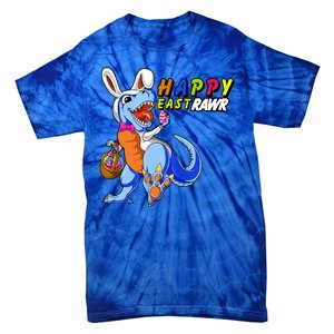 Happy EastRawar T-Rex Dino Easter Eggs Tie-Dye T-Shirt