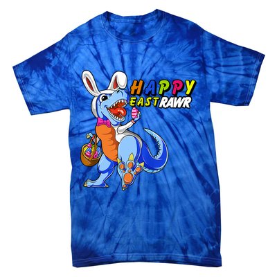 Happy EastRawar T-Rex Dino Easter Eggs Tie-Dye T-Shirt