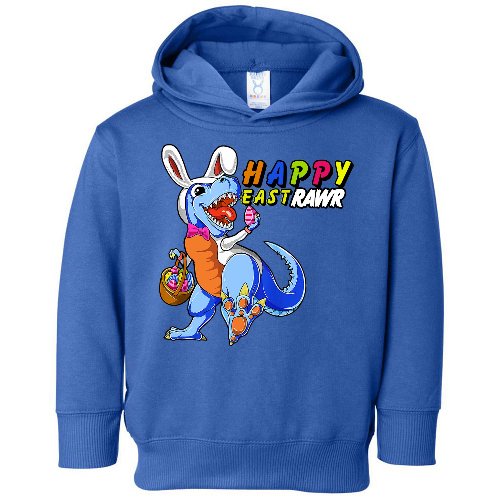 Happy EastRawar T-Rex Dino Easter Eggs Toddler Hoodie
