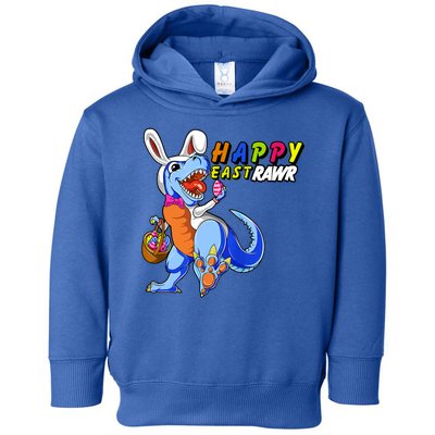 Happy EastRawar T-Rex Dino Easter Eggs Toddler Hoodie