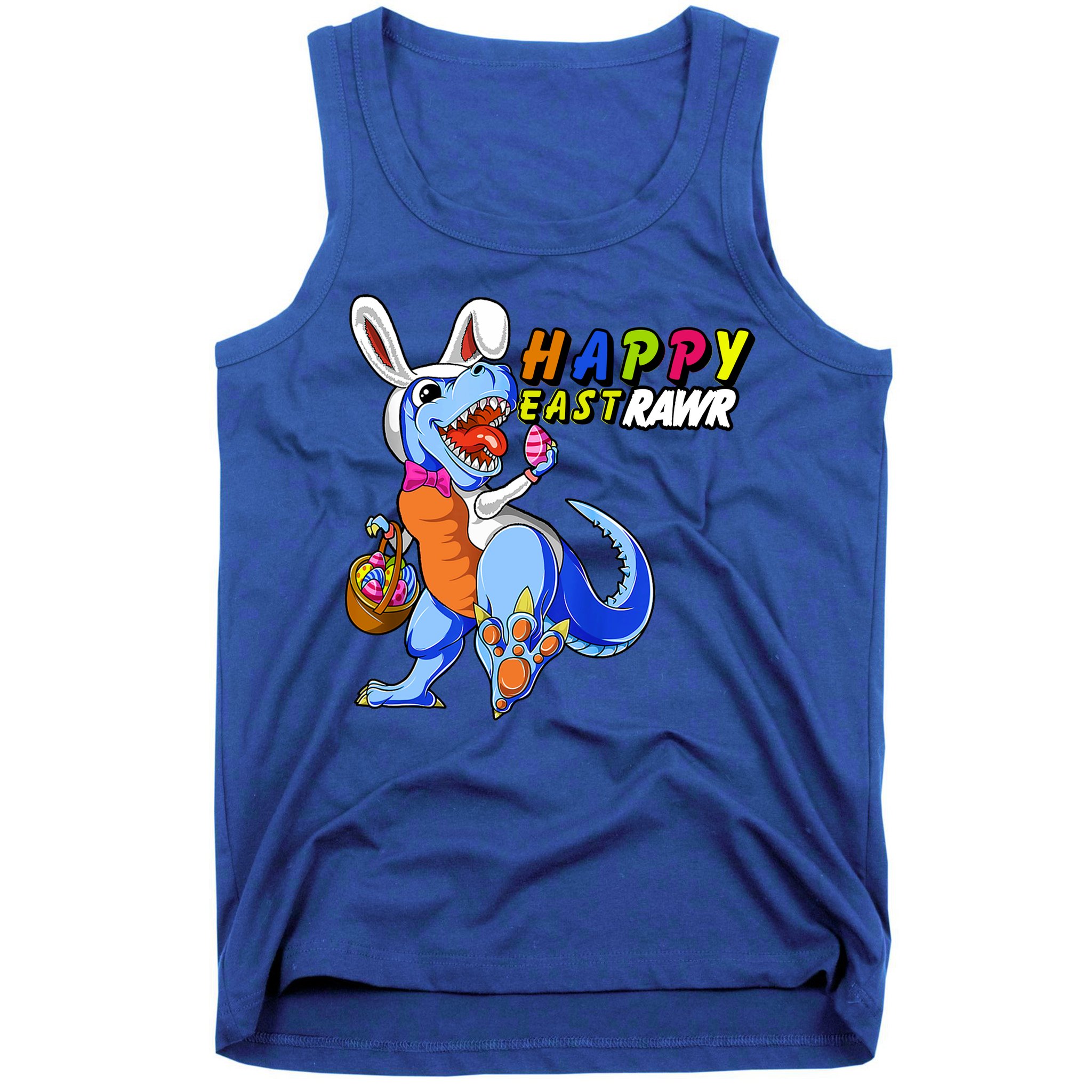 Happy EastRawar T-Rex Dino Easter Eggs Tank Top