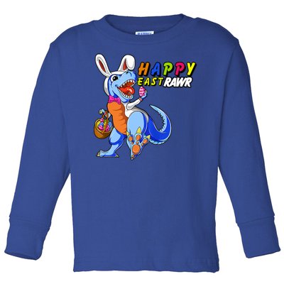 Happy EastRawar T-Rex Dino Easter Eggs Toddler Long Sleeve Shirt