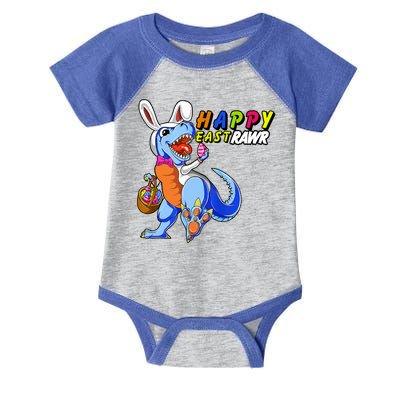 Happy EastRawar T-Rex Dino Easter Eggs Infant Baby Jersey Bodysuit