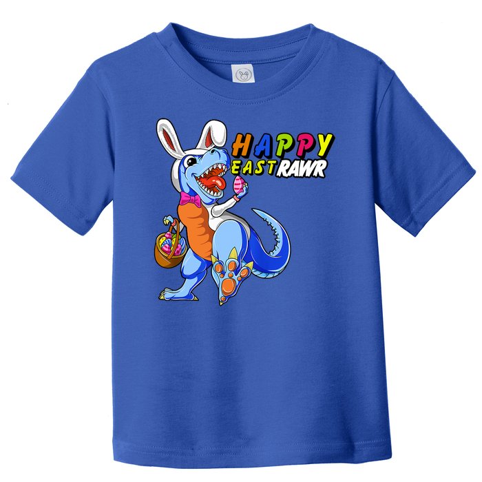 Happy EastRawar T-Rex Dino Easter Eggs Toddler T-Shirt