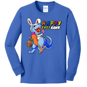 Happy EastRawar T-Rex Dino Easter Eggs Kids Long Sleeve Shirt