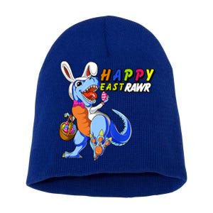 Happy EastRawar T-Rex Dino Easter Eggs Short Acrylic Beanie