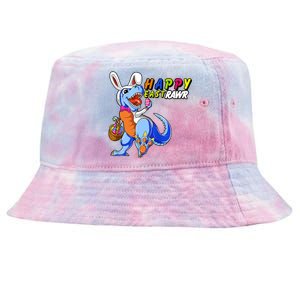 Happy EastRawar T-Rex Dino Easter Eggs Tie-Dyed Bucket Hat