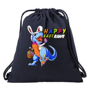 Happy EastRawar T-Rex Dino Easter Eggs Drawstring Bag