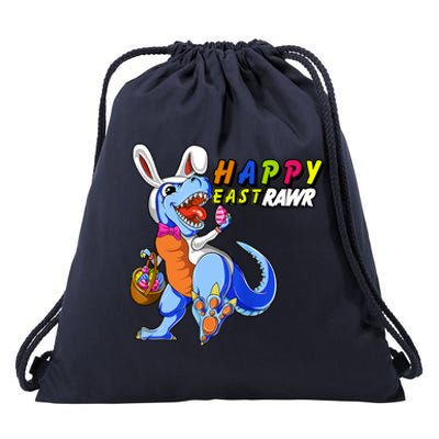 Happy EastRawar T-Rex Dino Easter Eggs Drawstring Bag