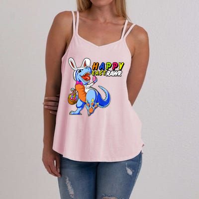 Happy EastRawar T-Rex Dino Easter Eggs Women's Strappy Tank