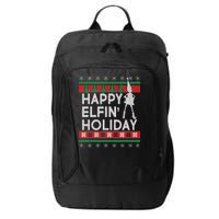 Happy Elfin' Holiday Ugly Christmas City Backpack