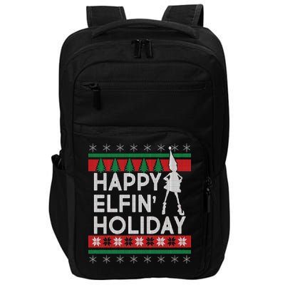 Happy Elfin' Holiday Ugly Christmas Impact Tech Backpack