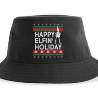 Happy Elfin' Holiday Ugly Christmas Sustainable Bucket Hat