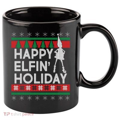Happy Elfin' Holiday Ugly Christmas 11oz C Handle Ceramic Mug