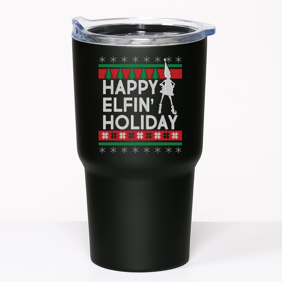Happy Elfin' Holiday Ugly Christmas Tumbler