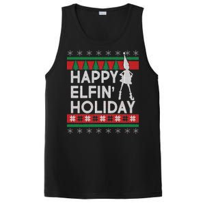 Happy Elfin' Holiday Ugly Christmas PosiCharge Competitor Tank