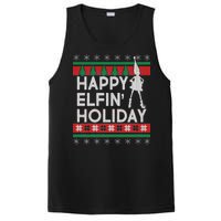 Happy Elfin' Holiday Ugly Christmas PosiCharge Competitor Tank