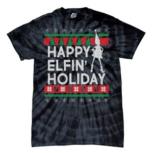 Happy Elfin' Holiday Ugly Christmas Tie-Dye T-Shirt