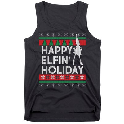 Happy Elfin' Holiday Ugly Christmas Tank Top
