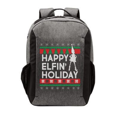 Happy Elfin' Holiday Ugly Christmas Vector Backpack