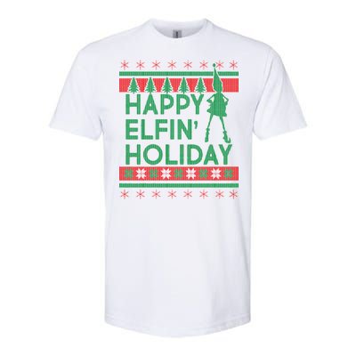 Happy Elfin' Holiday Ugly Christmas Softstyle® CVC T-Shirt