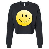 Happy Face Circle Cropped Pullover Crew