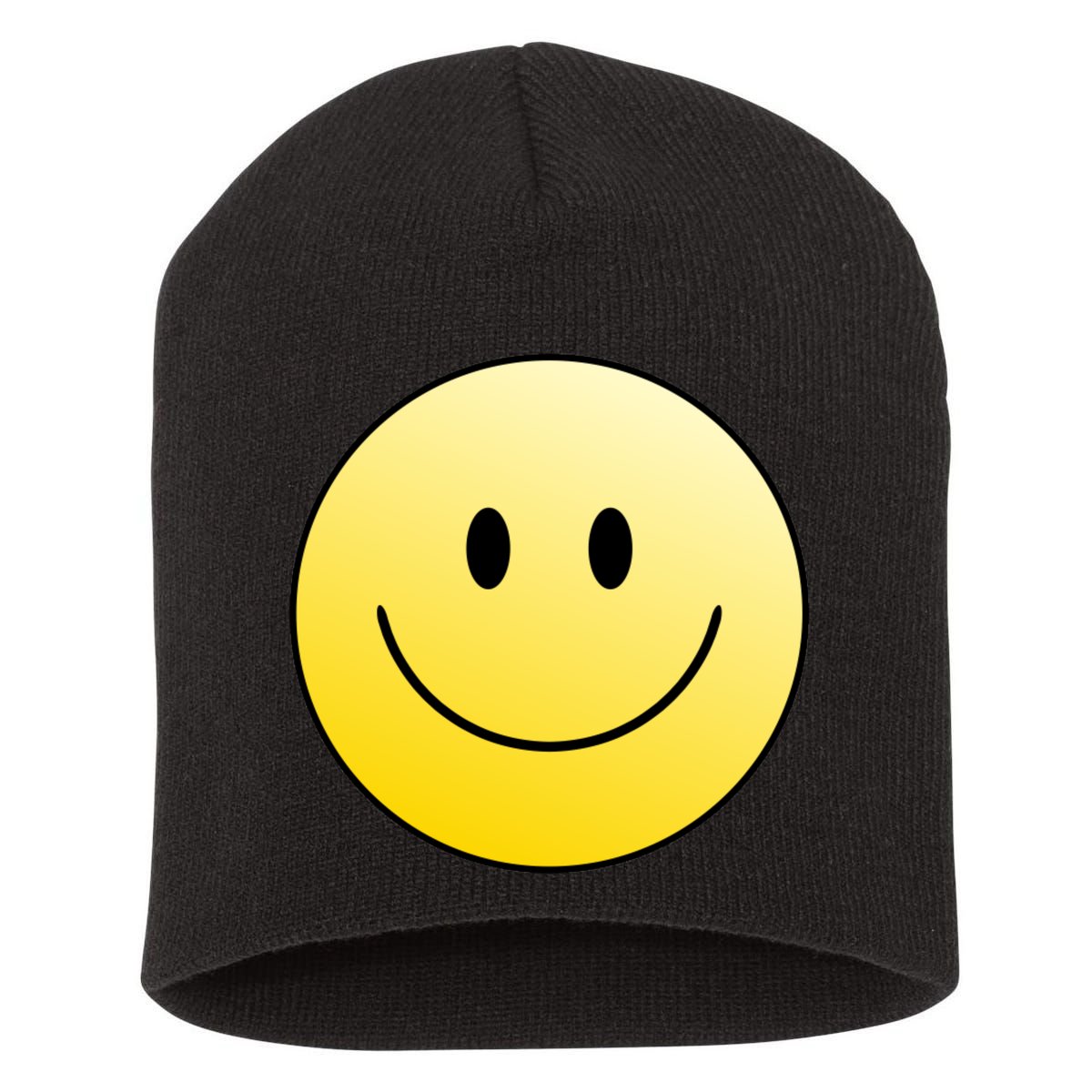 Happy Face Circle Short Acrylic Beanie