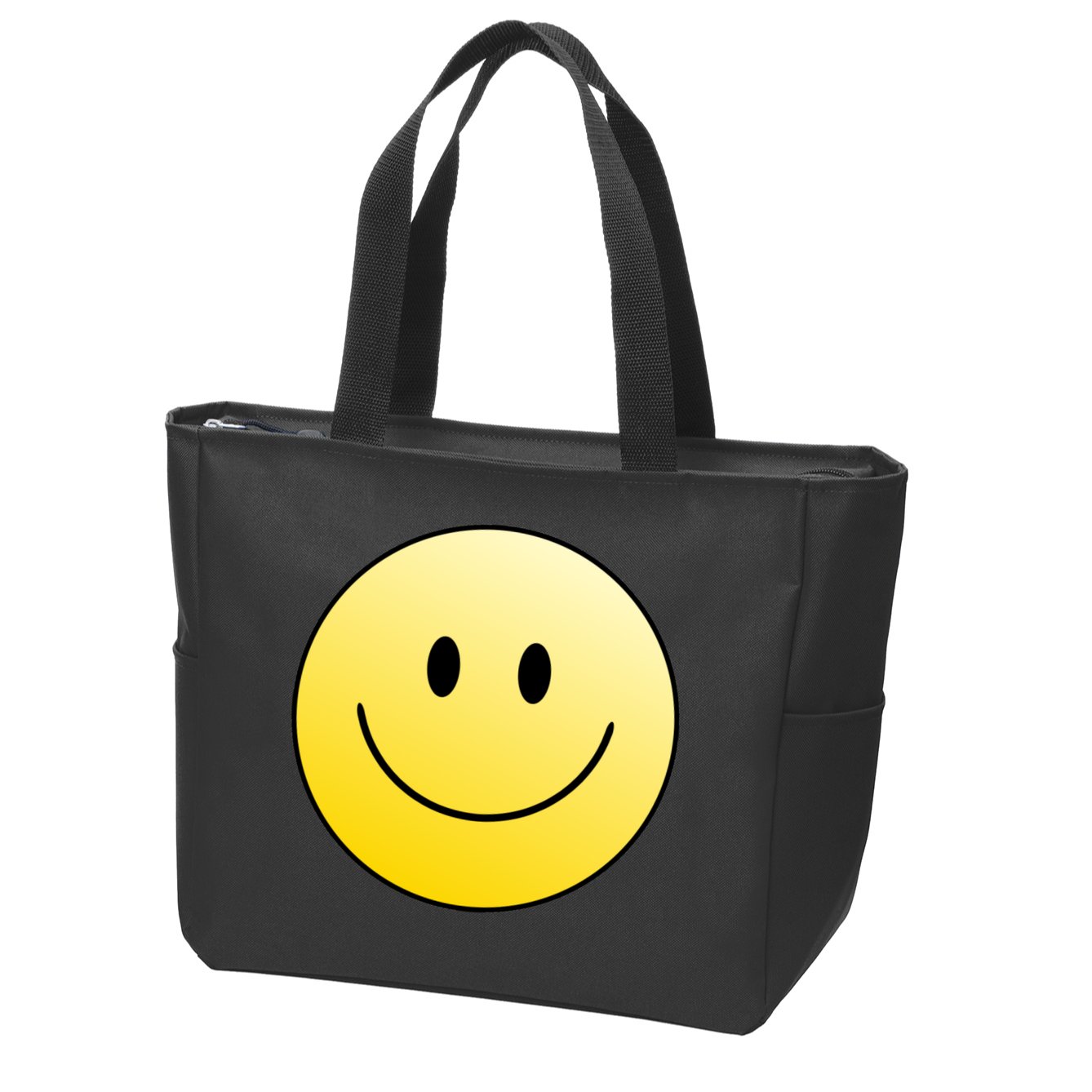 Happy Face Circle Zip Tote Bag