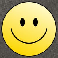 Happy Face Circle Cotton Canvas Backpack