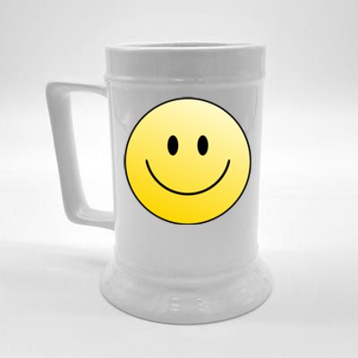 Happy Face Circle Beer Stein